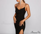 Allison High Slit Charming Embellished Formal Dress