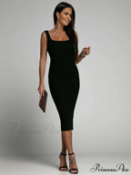 Allure Them All Scoop Graceful Neck Tank Midi Dress