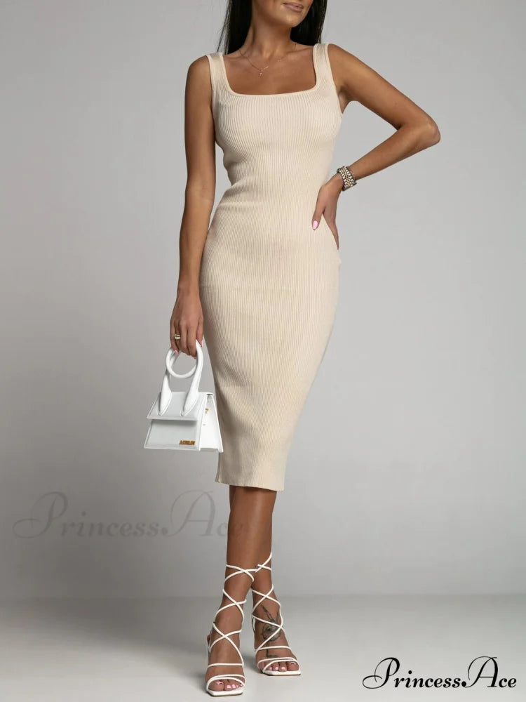 Allure Them All Scoop Graceful Neck Tank Midi Dress