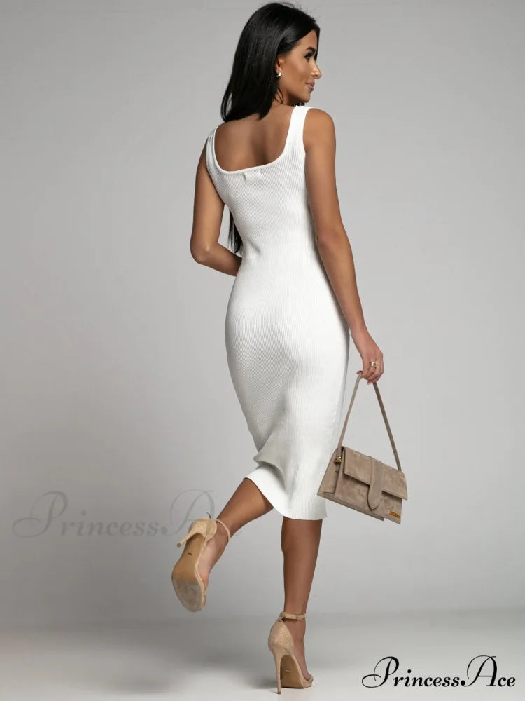 Allure Them All Scoop Graceful Neck Tank Midi Dress