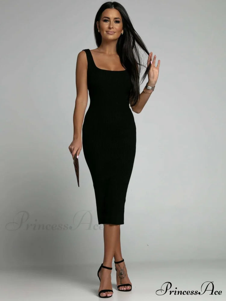 Allure Them All Scoop Graceful Neck Tank Midi Dress