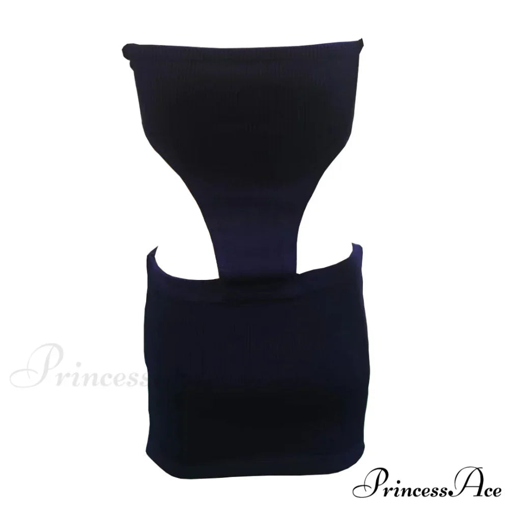 Alluring Eyelash Lace Trim Split Classic Club Mini Dress - Black