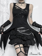 Alt Goth Cyber Y2K Gothic Eyelet Bandage Crop Top