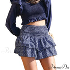 Alternative Graphic Frilly Pleated Skirt