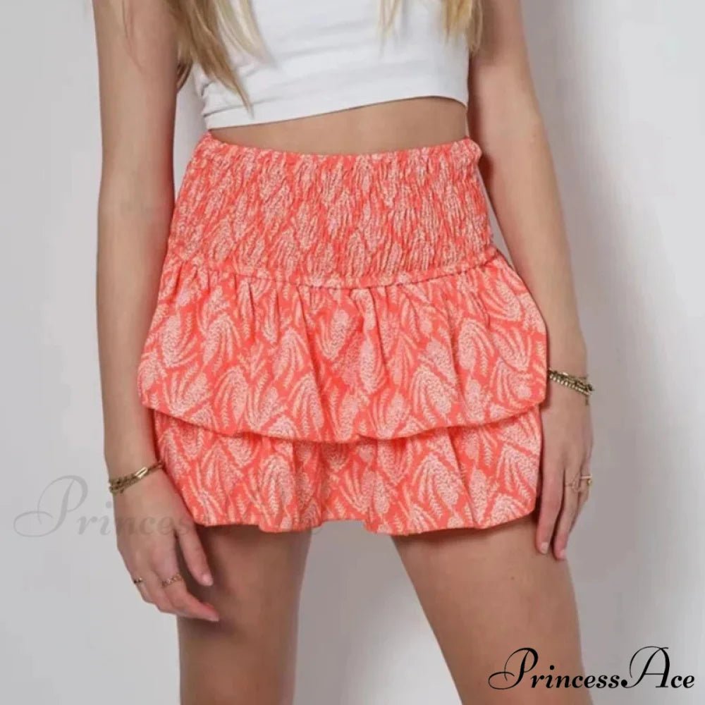 Alternative Graphic Frilly Pleated Skirt
