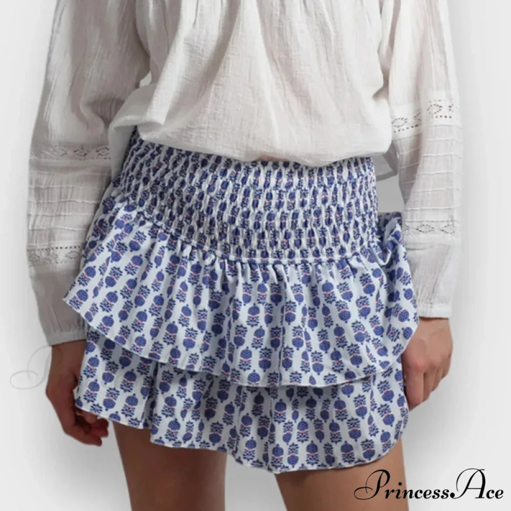 Alternative Graphic Frilly Pleated Skirt