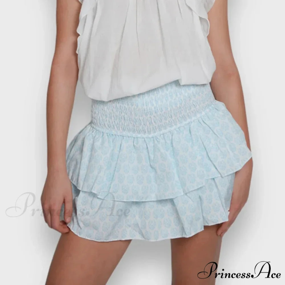 Alternative Graphic Frilly Pleated Skirt