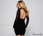 Amanda Open Back Charming Embellished Mini Dress