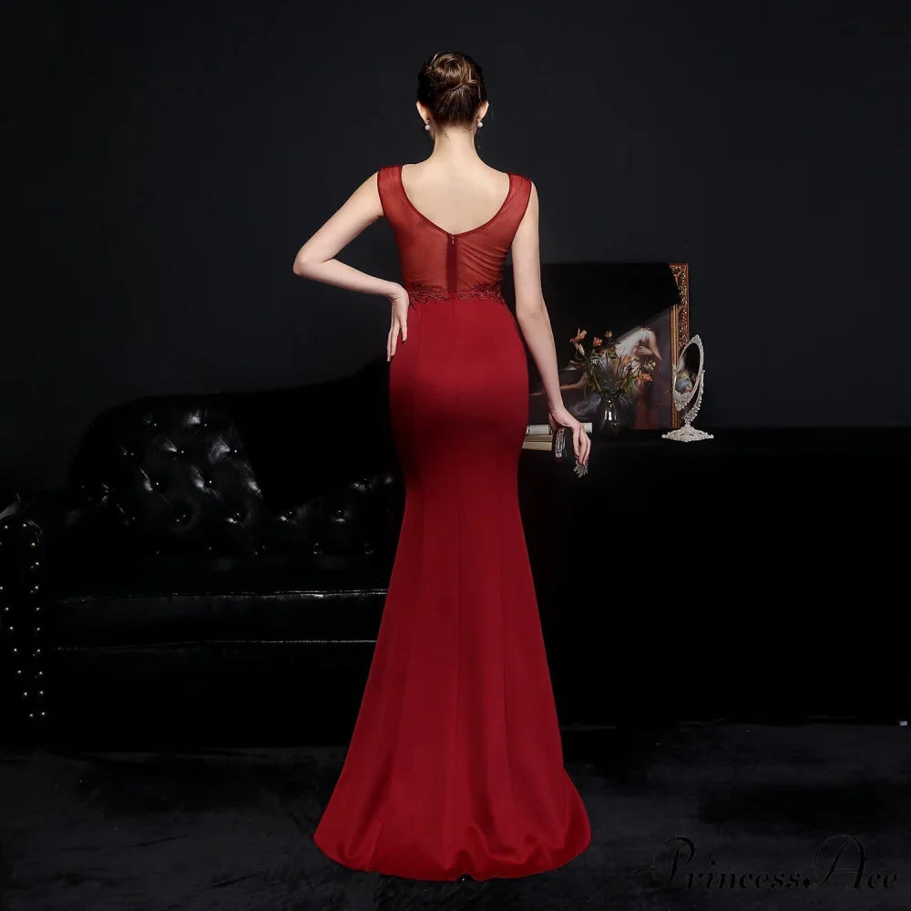 Amelia embroidered Stylish sequined fishtail dress