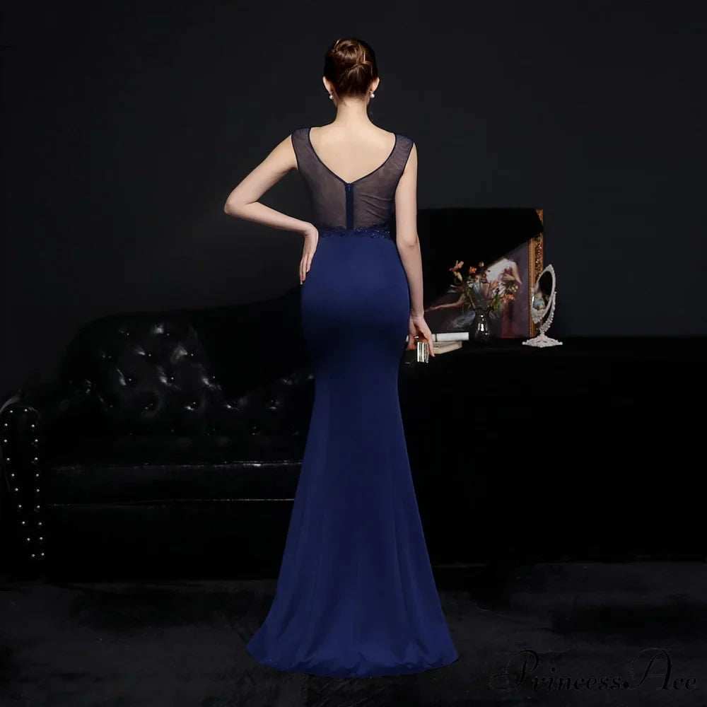 Amelia embroidered Stylish sequined fishtail dress