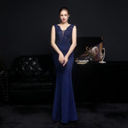 Amelia embroidered Stylish sequined fishtail dress