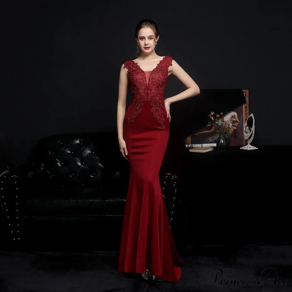 Amelia embroidered Stylish sequined fishtail dress