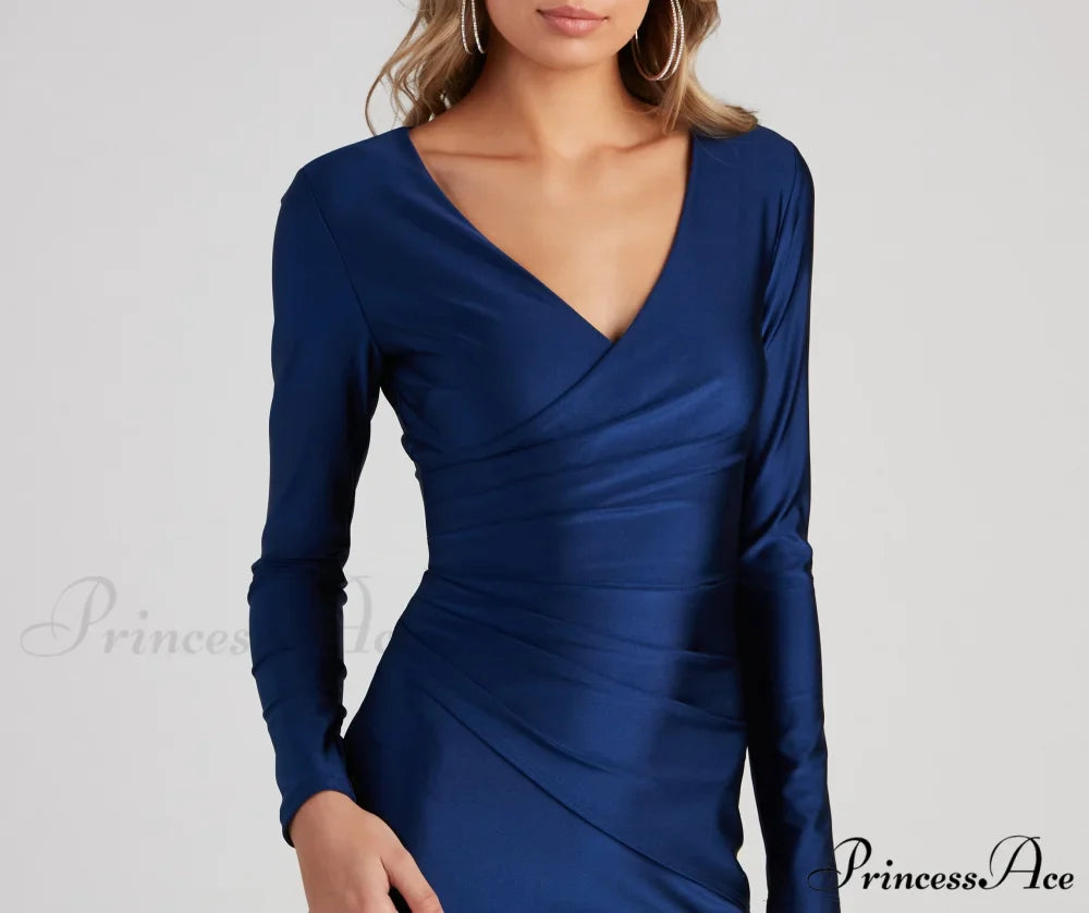 Amelia Long Stylish Sleeve Mermaid Dress