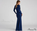 Amelia Long Stylish Sleeve Mermaid Dress