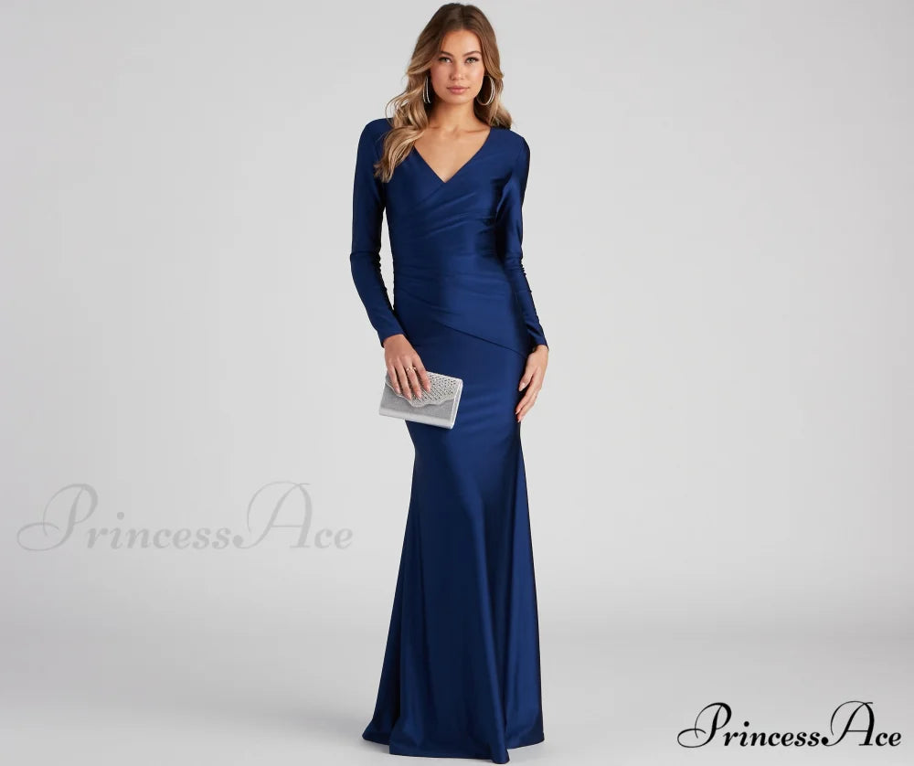 Amelia Long Stylish Sleeve Mermaid Dress