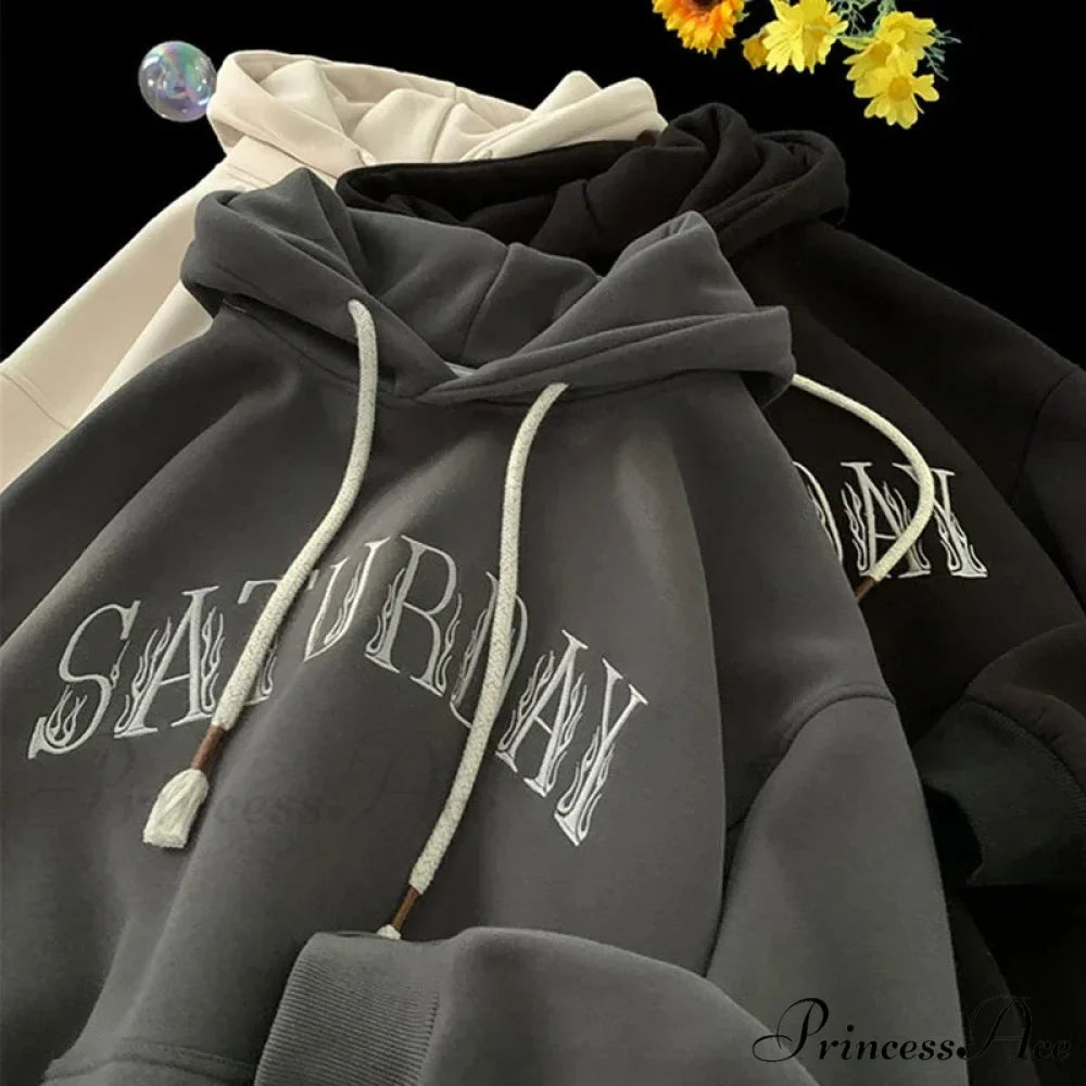 American Blaze Print Y2K Hoodie