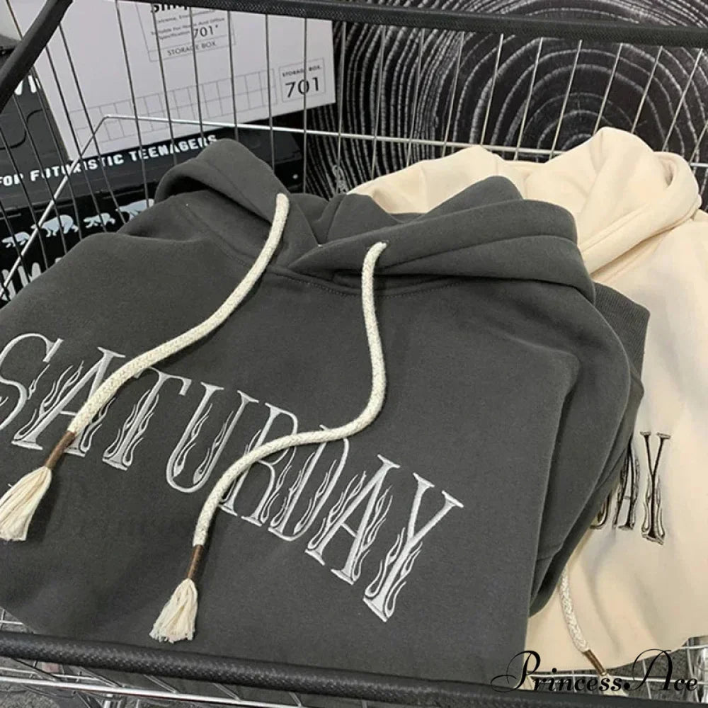 American Blaze Print Y2K Hoodie