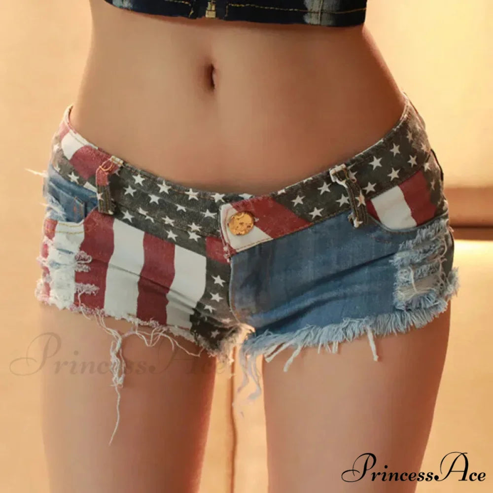 American Flag Printed Pole Dance Brief