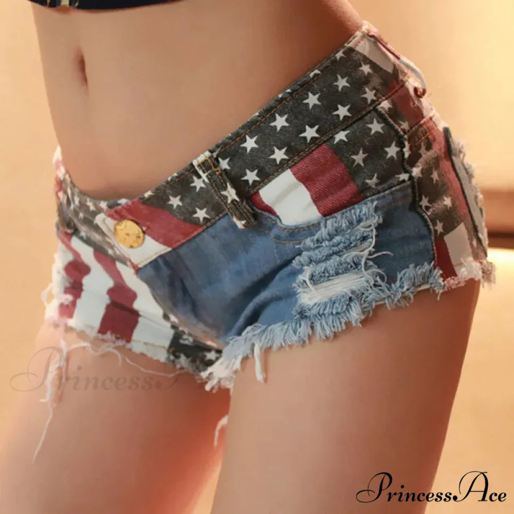 American Flag Printed Pole Dance Brief
