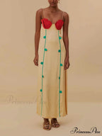 And Sexy Sleeveless Charming Contrast Patchwork Midi Dress