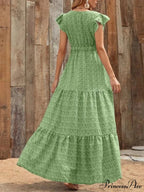 and swing long print skirt women's Spring V-neck large with floral design