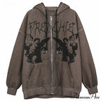 Angel Dark Print Streetwear Hoody Jacket