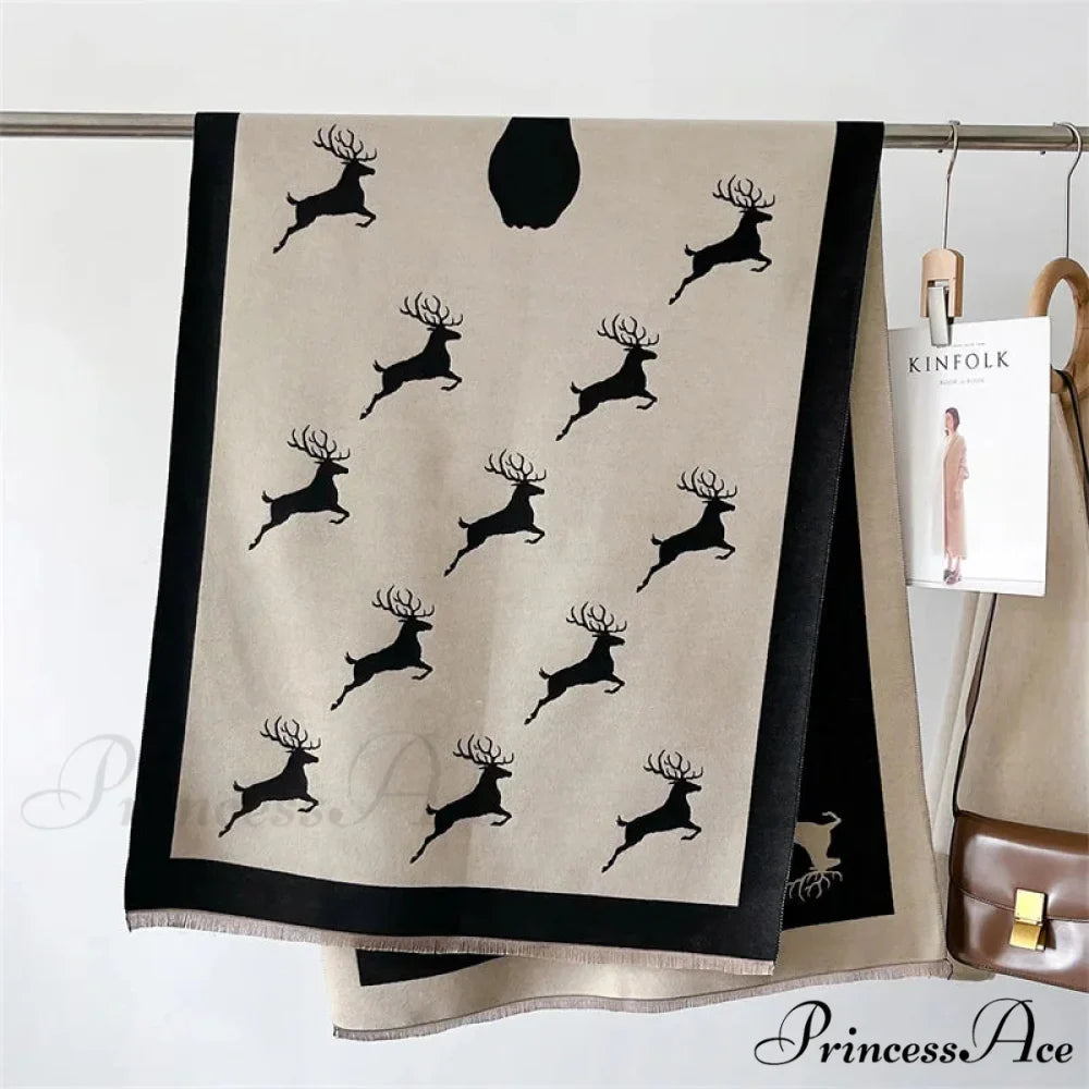Animal Pattern Cashmere Scarf