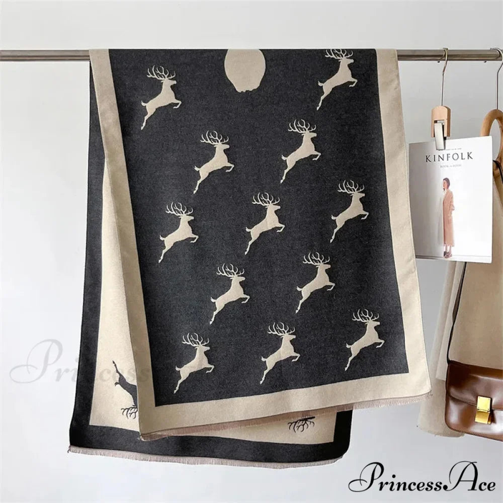 Animal Pattern Cashmere Scarf