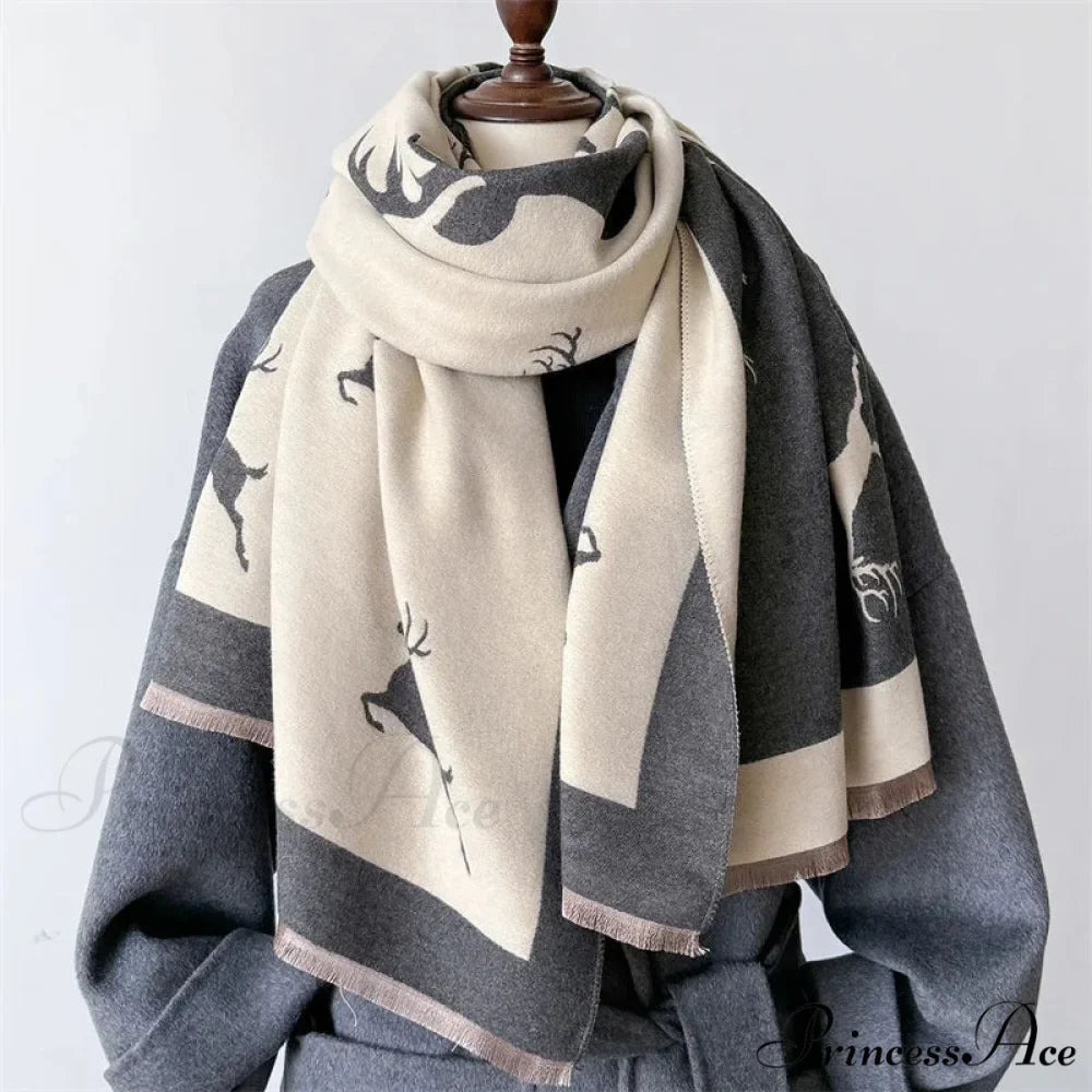 Animal Pattern Cashmere Scarf