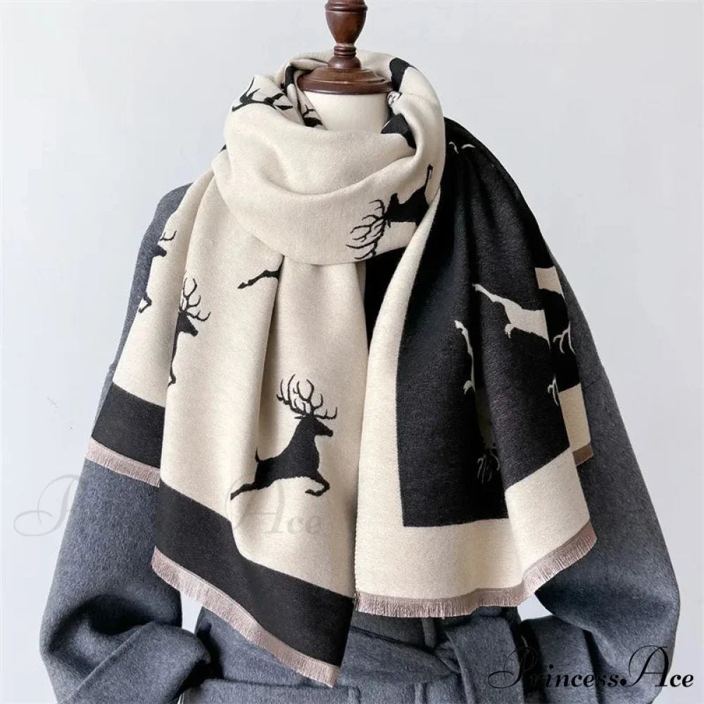 Animal Pattern Cashmere Scarf