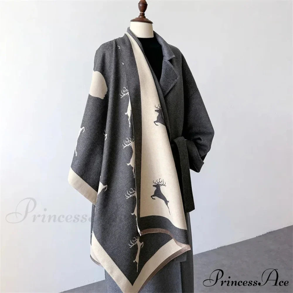 Animal Pattern Cashmere Scarf