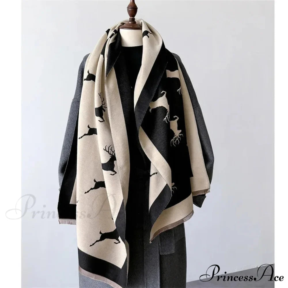 Animal Pattern Cashmere Scarf
