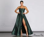 Anne Formal Stylish Lattice Satin Dress