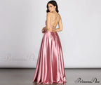 Anne Formal Stylish Lattice Satin Dress