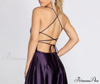 Anne Formal Stylish Lattice Satin Dress
