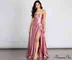 Anne Formal Stylish Lattice Satin Dress