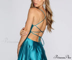 Anne Formal Stylish Lattice Satin Dress