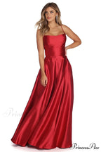 Anne Formal Stylish Lattice Satin Dress