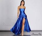 Anne Formal Stylish Lattice Satin Dress