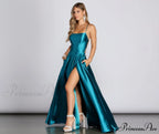 Anne Formal Stylish Lattice Satin Dress