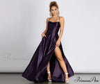 Anne Formal Stylish Lattice Satin Dress