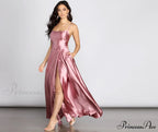 Anne Formal Stylish Lattice Satin Dress