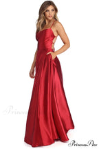 Anne Formal Stylish Lattice Satin Dress