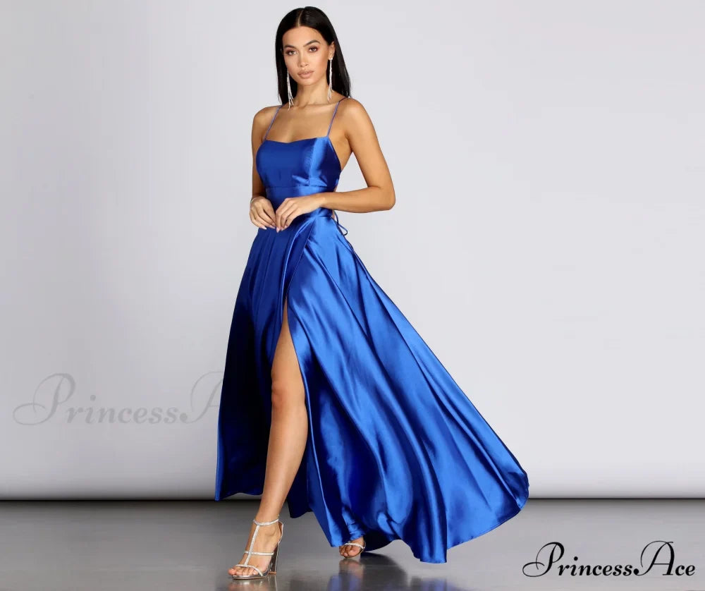 Anne Formal Stylish Lattice Satin Dress