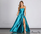 Anne Formal Stylish Lattice Satin Dress