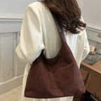 Antique Artificial Suede Spacious Shoulder Tote Bag