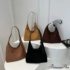 Antique Artificial Suede Spacious Shoulder Tote Bag