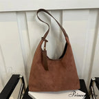 Antique Artificial Suede Spacious Shoulder Tote Bag