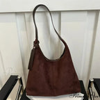 Antique Artificial Suede Spacious Shoulder Tote Bag