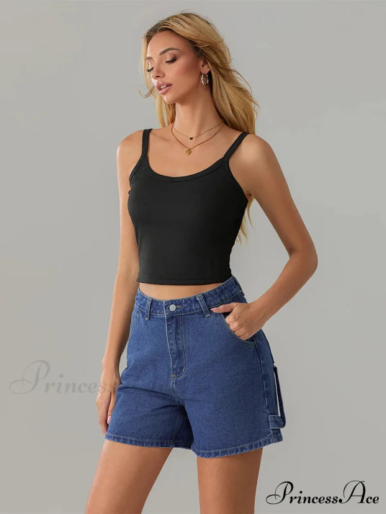 Antique Azure Button Denim Short